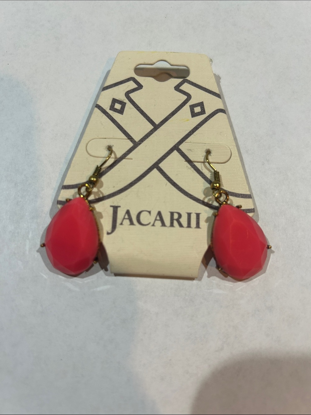 Coral Teardrop Dangle Earrings